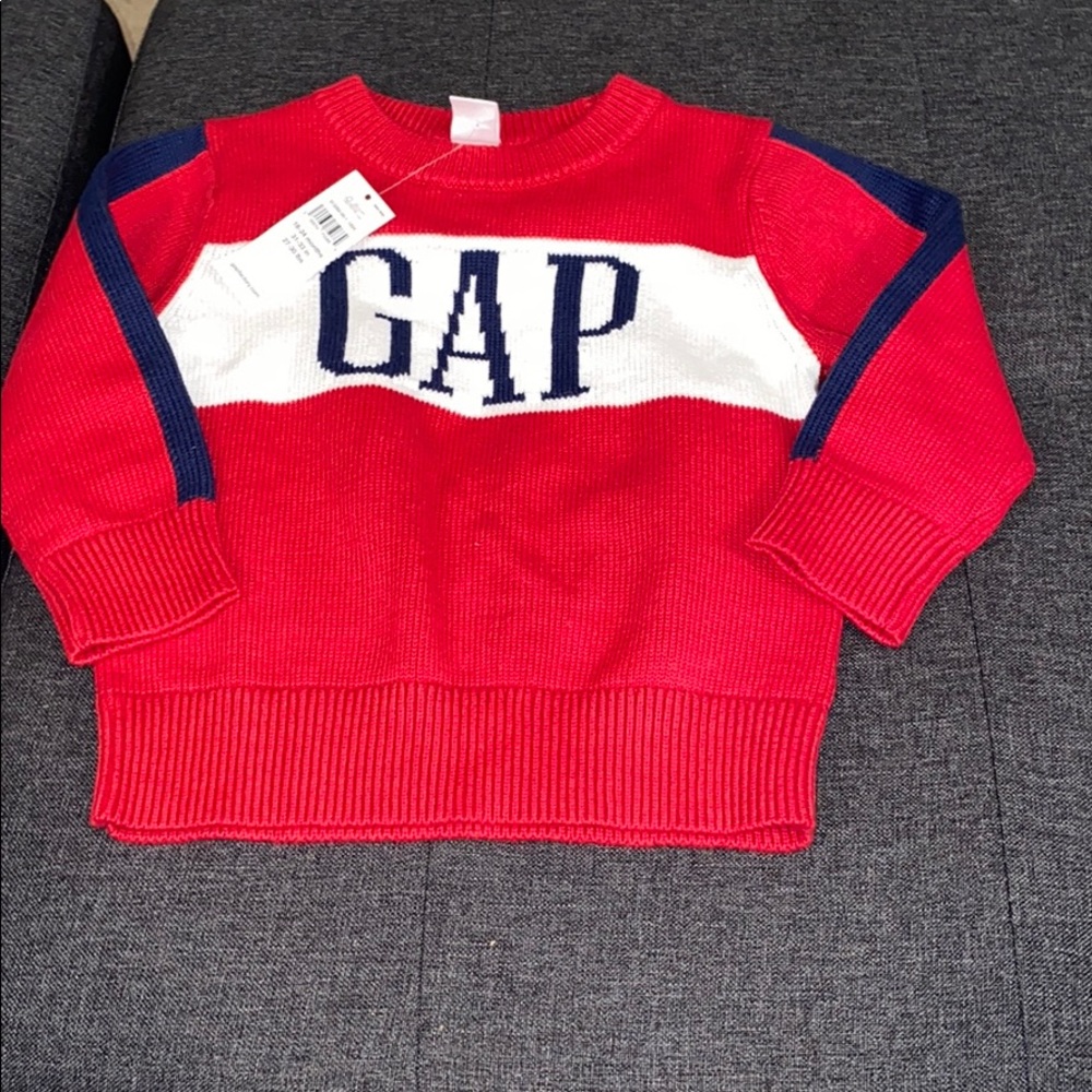 Navy, white and red gap sweater, new with tags.